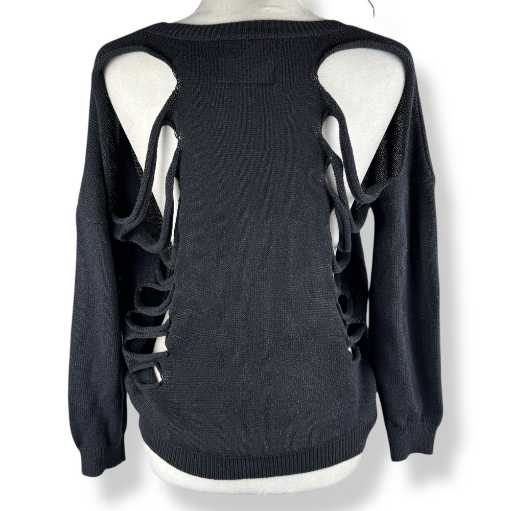 LIRA Back Cutout Knit Top Size Small Edgy‎ Rocker Alt Grunge Streetwear Club